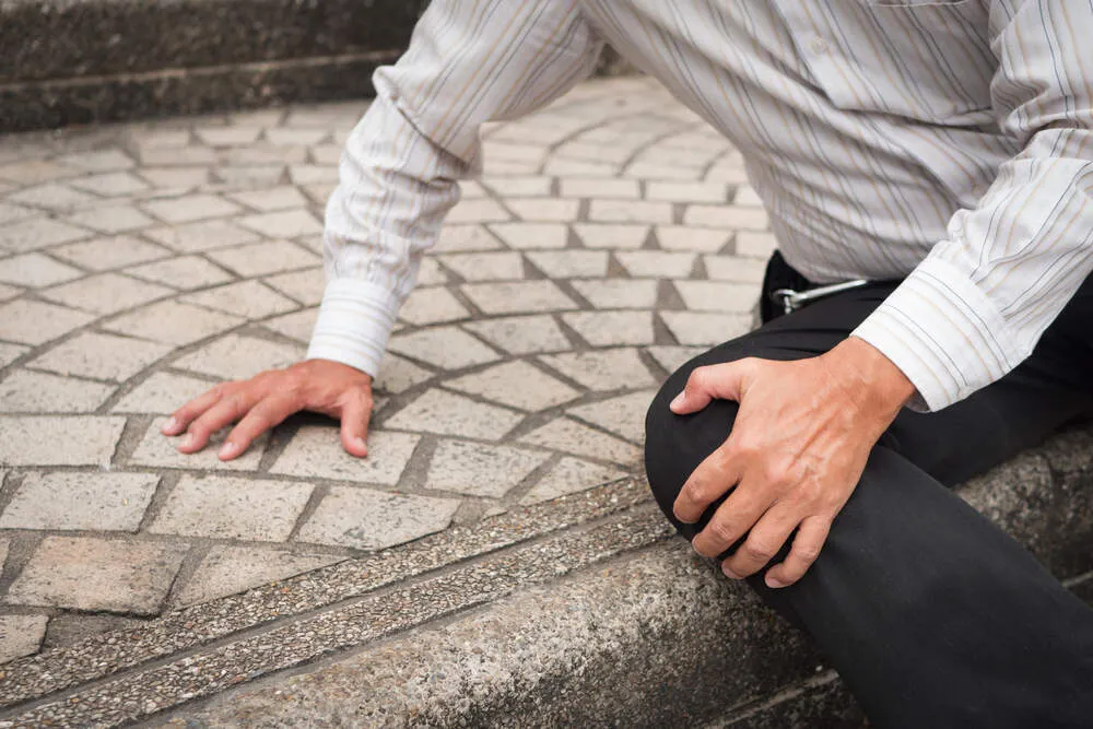 old senior man falling down, retired senior pensioner man accident
